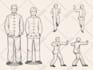 draw your characters in clean pencil sketch