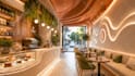 do restaurant interior design, cafe, coffee shop and 3d rendering