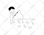 draw simple black and white vector illustrations for book