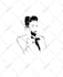 drow black and white munumalist face silhouetter logo