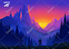 illustrate fantastic flat vector landscape illustration