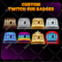 create express custom twitch sub badges, twitch emotes