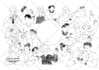 create a unique custom vector illustration in line art style