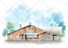 create architectural illustrations from plan and elevations