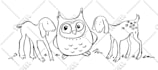 draw simple black and white line art illustration for you
