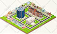design an isometric 3d map or event map