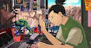 draw an aesthetic lofi style anime illustration