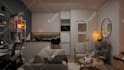 do home decorating plan with 3d model, render for bedroom, living room, kitchen