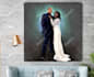 draw lovely couple and wedding portrait oil painting