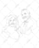 draw minimalist single line art cartoon couple portrait for a birthday gift