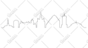 draw city skyline silhouette outline  landmark cityscape illustration