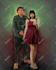 draw lovely couple and wedding portrait oil painting
