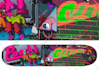 design a edgy illustration for skateboard deck snowboard
