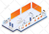 design a colorful flat and isometric illustration