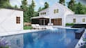design backyard front yard garden pool patio deck terrace 3d landscape rendering