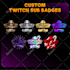 create express custom twitch sub badges, twitch emotes
