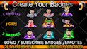 design twitch emotes twitch badges  twitch sub badges