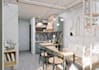 do interior decor and design of a living room, bedroom, kitchen, and bathroom