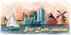 draw creative line art city skyline with watercolors