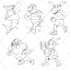 create simple line art illustrations, digital, black and white, character art