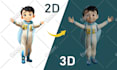 convert your 2d design into a 3d character model for games