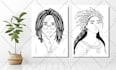 draw a modern minimalist line art portrait illustration