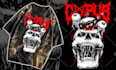 draw a detailed gothic line art and dark illustration