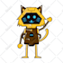 create a cute vector illustration robot design