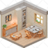 do a isometric 3d room for on blender