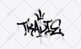 hand drawn graffiti tag in squeezer marker style