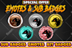design twitch emotes, twitch badges, twitch sub badges