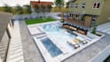 design landscape, backyard, pergola, patio with realistic rendering