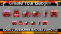 make 6 twitch, discord , kick sub badge and emotes for subscribers