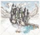 sketch architectural drawing with watercolor and ink