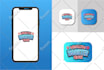do modern mobile app logo with icon design