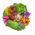 design attractive fruits and vegetables isolated on white background