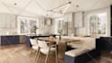 design kitchen interior in 3d and render