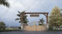 design main entry gate and boundary wall with 3d rendering