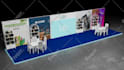 design stand, exhibition booth, popup store, kiosk rendering