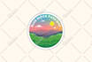 create vintage badge in monoline style unique logo design