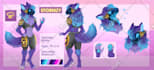 draw professional protogen reference sheet, fursona