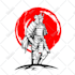 design hand draw samurai logo tattoos ilustration