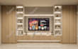 design custom modern TV wall with realistic 3d render