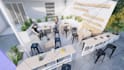 cafe interior design rendering
