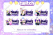 make cute chibi style for vtuber kick twitch custom panels, button, and banners