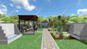 make creative 3d landscape, pergola, backyard garden design