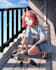 anime style character and background illustration