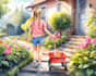 create watercolor illustrations for children book, landscape