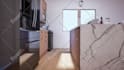 design kitchen interior in 3d and render