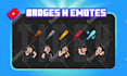 draw custom cute youtube loyalty badges and twitch emotes